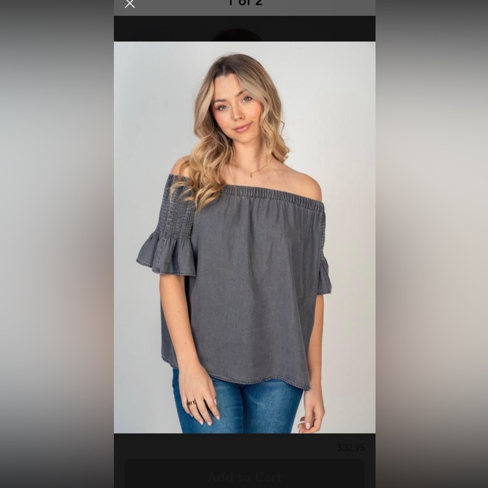 White birch top in black